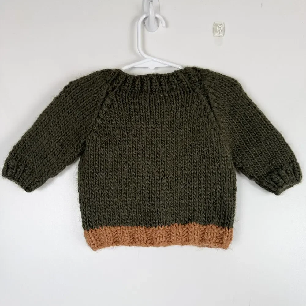 New Huggalugs Forest Loden Cardigan Sweater Knit Green Baby - 6 12 Months